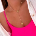 naszyjnik body chain z rozetką perełki stal chirurgiczna .jpg