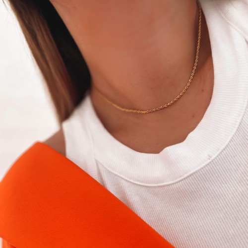 naszyjnik złoty skręcany łańcuszek choker ze stali chirurgicznej 
 .jpg