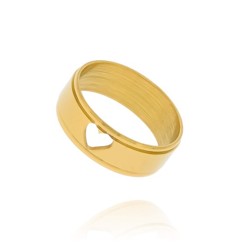 ZŁOTY PIERŚCIONEK ZE STALI CHIRURGICZNEJ OBRĄCZKA SERDUSZKO