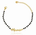 bransoletka mama czarne koraliki stal chirurgiczna .jpg