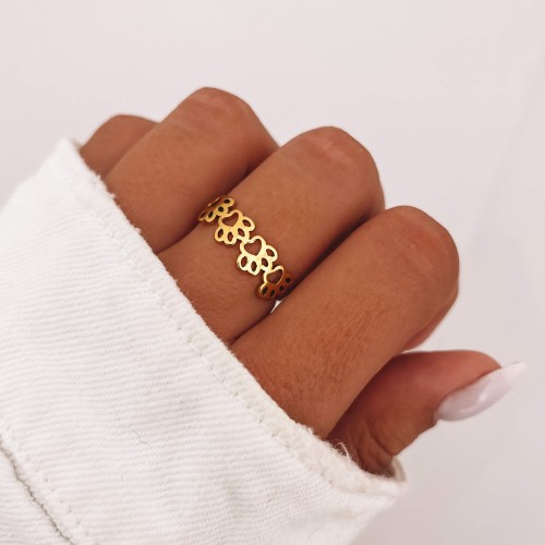 ZŁOTA OBRĄCZKA ŁAPKI STAL SZLACHETNA 