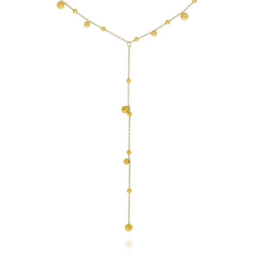 NASZYJNIK BODY CHAIN KULKI ZŁOTY ZE STALI SZLACHETNEJ 