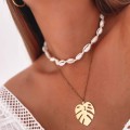 naszyjnik muszelki na białym sznurku choker .jpg