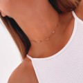 złoty choker opalizujące koraliki stal chirurgiczna  .jpg