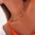 złoty choker turkusowa gwiazdka ze stali chirurgicznej  .jpg