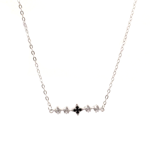 ŁAŃCUSZEK CHOKER STAL CHIRURGICZNA SREBRNY KRYSZTAŁKI