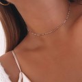 naszyjnik choker stal chirurgiczna opalizujące koraliki brudny róż .JPG