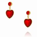 kolczyki złote serca ze stali chirurgicznej czerwone kryształki .jpg