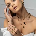 naszyjnik medalion z fasetowanym onyksem vintage boho koraliki ze stali chirurgicznej .JPG