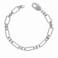 bransoletka męska stal kolor srebrny łączony łańcuch płaski