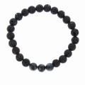 bransoletka męska z kamieni naturalnych lawa obsydian