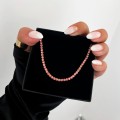 naszyjnik choker ze stali chirurgicznej kryształki różowe  .jpg
