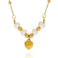 naszyjnik perły hodowlane stal chirurgiczna serce złote