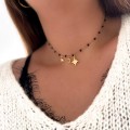 naszyjnik boho czarne koraliki gwiazdka księżyc galaxy stal chirurgiczna .jpg