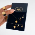 naszyjnik boho czarne koraliki gwiazdka księżyc galaxy stal chirurgiczna .jpg