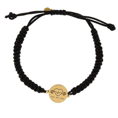 BRANSOLETKA DLA FITNESIARY NA SIŁOWNIE GRAWER YOU GO GIRL STAL CHIRURGICZNA