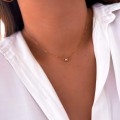 delikatny złoty choker z różowym kryształkiem stal chirurgiczna .jpg
