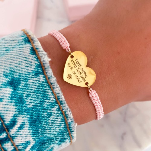 BRANSOLETKA  NA SZNURKU DLA PSIEJ MAMY Z GRAWEREM BĄDŹ OSOBĄ, KTÓRĄ TWÓJ PIES MYŚLI, ŻE JESTEŚ STAL 