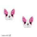 Kolczyki srebrne próby 925 piesek dla dziewczynki na prezent