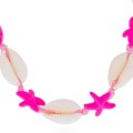 naszyjnik muszelki na różowym sznurku choker rozgwiazdy .jpg