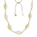 naszyjnik choker muszelki na sznurku różowe beżowe koraliki boho .jpg