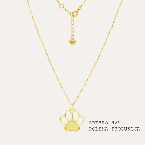 Naszyjnik srebro pozłacane próba 925 psia łapka na łańcuszku .jpg