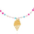 pozłacana letnia bransoletka ze stali chirurgicznej ice cream lody kolorowe koraliki  .jpg