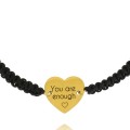 Bransoletka dla przyjaciółki z grawerem cytatem you are enough serduszko ze stali szlachetnej