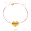 Bransoletka  z grawerem wdzięczność serce ze stali chirurgicznej na sznurku