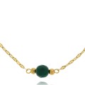 pozłacana bransoletka z kamieniem naturalnym jadeit butelkowa zieleń