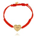 Komplet bransoletek dla mamy i córki z grawerem na czerwonym sznurku z pozłacanej stali chirurgicznej-
