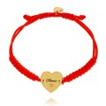 Komplet bransoletek dla mamy i córki z grawerem na czerwonym sznurku z pozłacanej stali chirurgicznej-