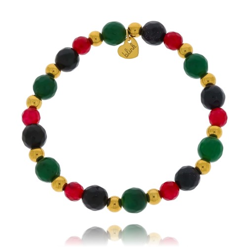 BRANSOLETKA Z KAMIENI NATURALNYCH CHALCEDON NOC KAIRU