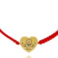 4apvvbransoletka serduszko z piernikiem na czerwonym sznurku pozłacana stal szlachetna prezent dla przyjaciółki