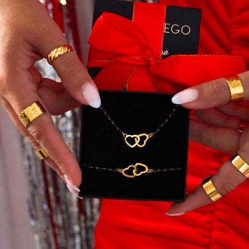 komplet biżuterii ze złączonymi sercami stal szlachetna.JPG