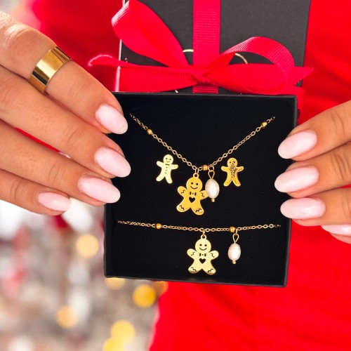 komplet biżuterii ciasteczko z perełką pozłacana stal chirurgiczna .jpg