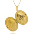 Złoty łańcuszek ze zdobionym medalionem dla babci grawer sekretnik .jpg