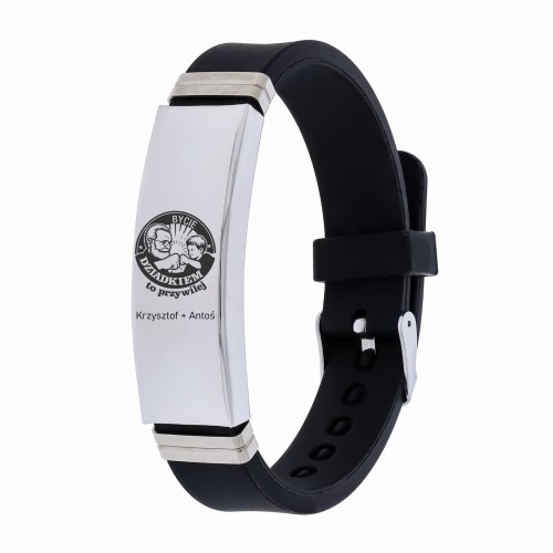 BRANSOLETKA Z PERSONALIZOWANYM GRAWEREM PREZENT DLA DZIADKA OD WNUKA 