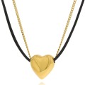 naszyjnik choker łańcuszek rzemyk złote serduszko stal chirurgiczna .jpg