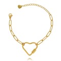 pozłacany bransoletka ze stali chirurgicznej łańcuch z sercem