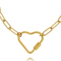 pozłacany bransoletka ze stali chirurgicznej łańcuch z sercem
