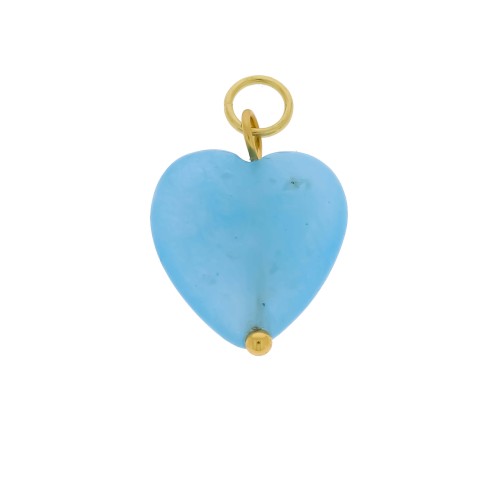 ZAWIESZKA ZE STALI SZLACHETNEJ DO BRANSOLETKI NASZYJNIKA SERCE KAMIEŃ AGAT NIEBIESKI
