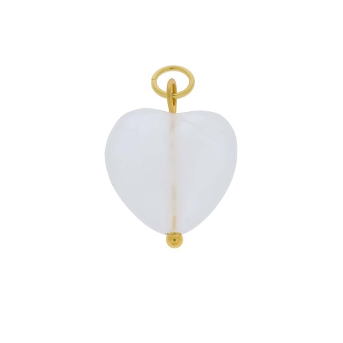 ZAWIESZKA ZE STALI SZLACHETNEJ DO BRANSOLETKI NASZYJNIKA SERCE KAMIEŃ KRYSZTAŁ GÓRSKI