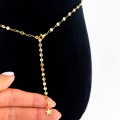 pozłacany łańcuszek ze stali chirurgicznej body chain belly chain na brzuch boho