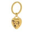 Złoty brelok damski w kształcie serca ze stali chirurgicznej 316l grawer z rysunkiem konturowym psa prezent marzeń