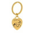 Złoty brelok damski w kształcie serca ze stali chirurgicznej 316l grawer z rysunkiem konturowym konia prezent marzeń
