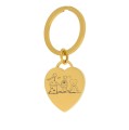 Złoty brelok damski w kształcie serca ze stali chirurgicznej 316l grawer z rysunkiem dziecka prezent marzeń dla mamy