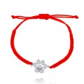 Bransoletka sznurkowa srebrna łapka ze stali chirurgicznej 316l grawer imienia czerwony sznurek