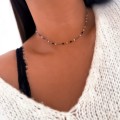 Elegancki choker z perełkami i pozłacanymi elementami – stal 316l