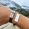 Męska bransoletka z tygrysiego oka ze stali chirurgicznej z personalizowanym grawerem na prezent